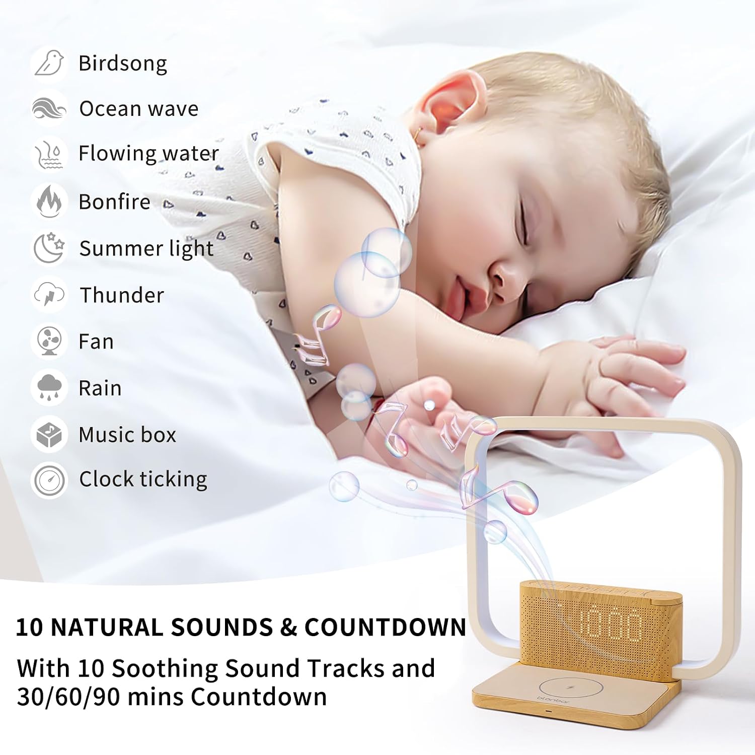 Sunrise Alarm Clock with Wireless Charging Desk Touch Lamp 3 Level Dimmable Wake-up Light Bedside Lamps for Bedroom Living Room, Sunrise…