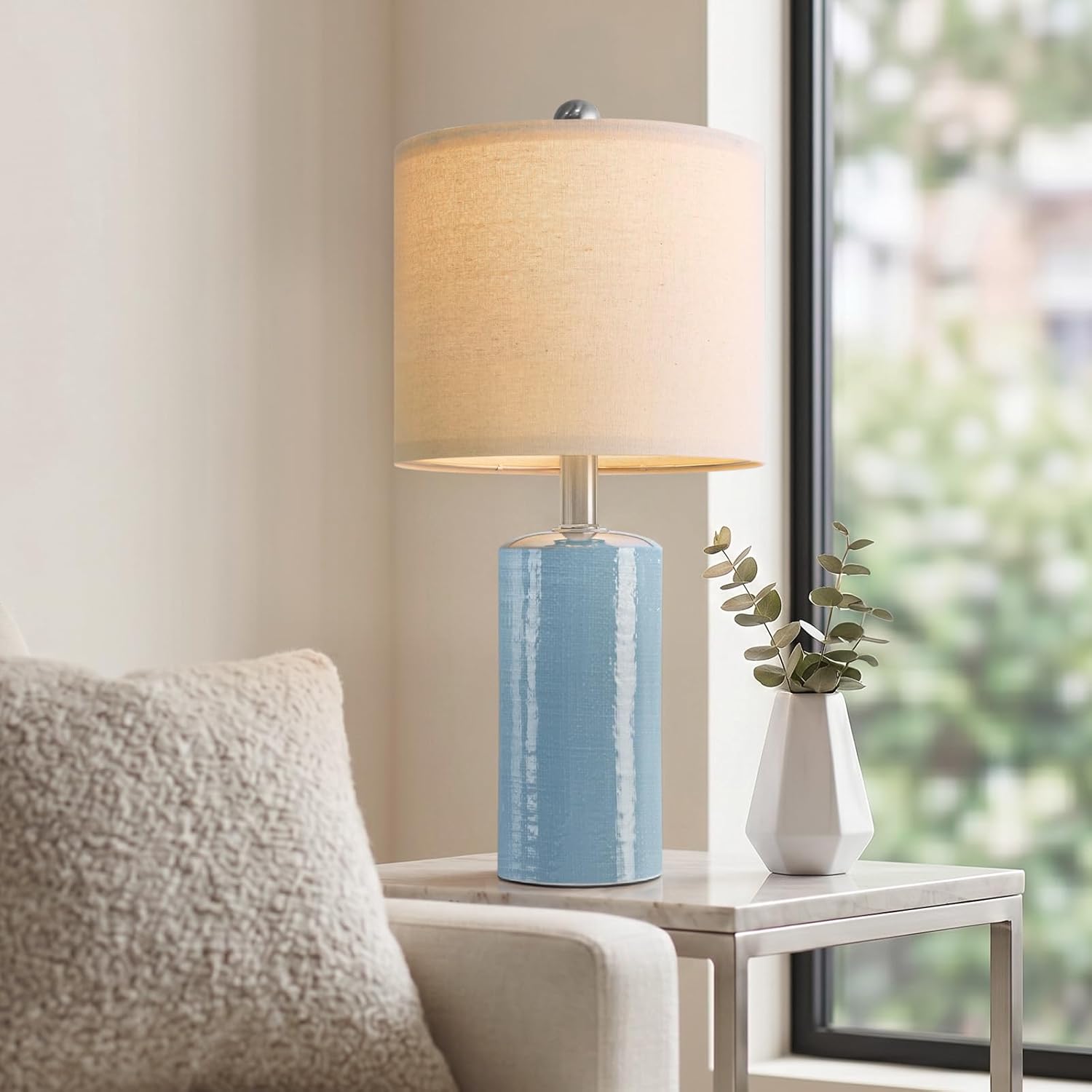 G-SAFAVA 20.5" Small Table Lamps for Living Room Lamp Set of 2 Ceramic Lamps for Bedroom Bedside Lamps Modern Boho Lamps for Night Stands…