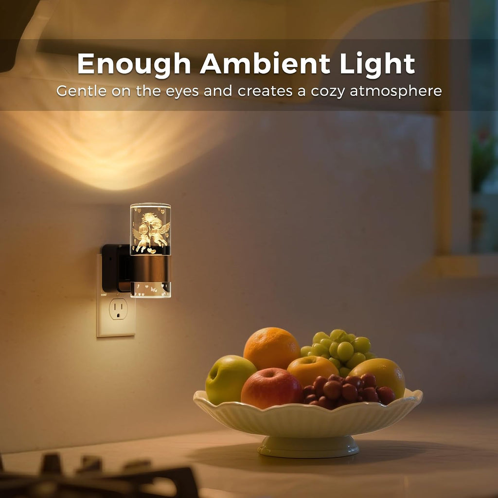 L LOHAS LED Night Lights Plug into Wall,[2-Pack] Dusk to Dawn Nightlight,9 Colors Changing, Adjustable Brightness, Acrylic Decorative Night…