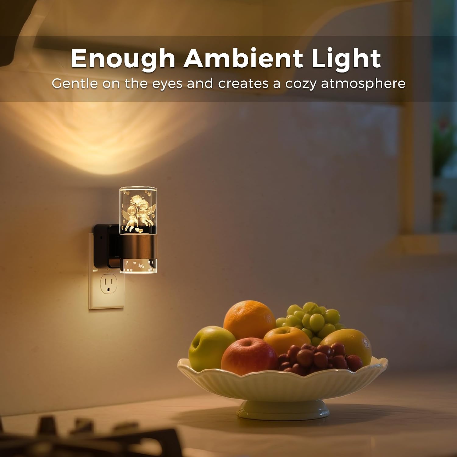 L LOHAS LED Night Lights Plug into Wall,[2-Pack] Dusk to Dawn Nightlight,9 Colors Changing, Adjustable Brightness, Acrylic Decorative Night…