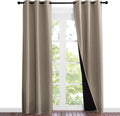 Nicetown Taupe Full Shade Curtain Panels, 37" Wide x 80" Long, Taupe, Pair of Thermal Insulated & Energy Efficiency Blackout Curtains for L…