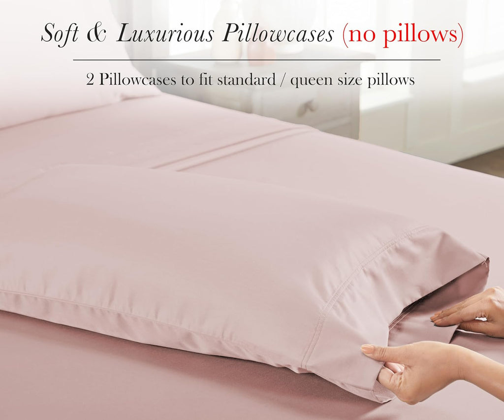 CaliforniaDesignDen California Design Den Standard/Queen Pillow Cases Set of 2-100% Egyptian Cotton Pillow Cases with Envelope Closure, Sof…