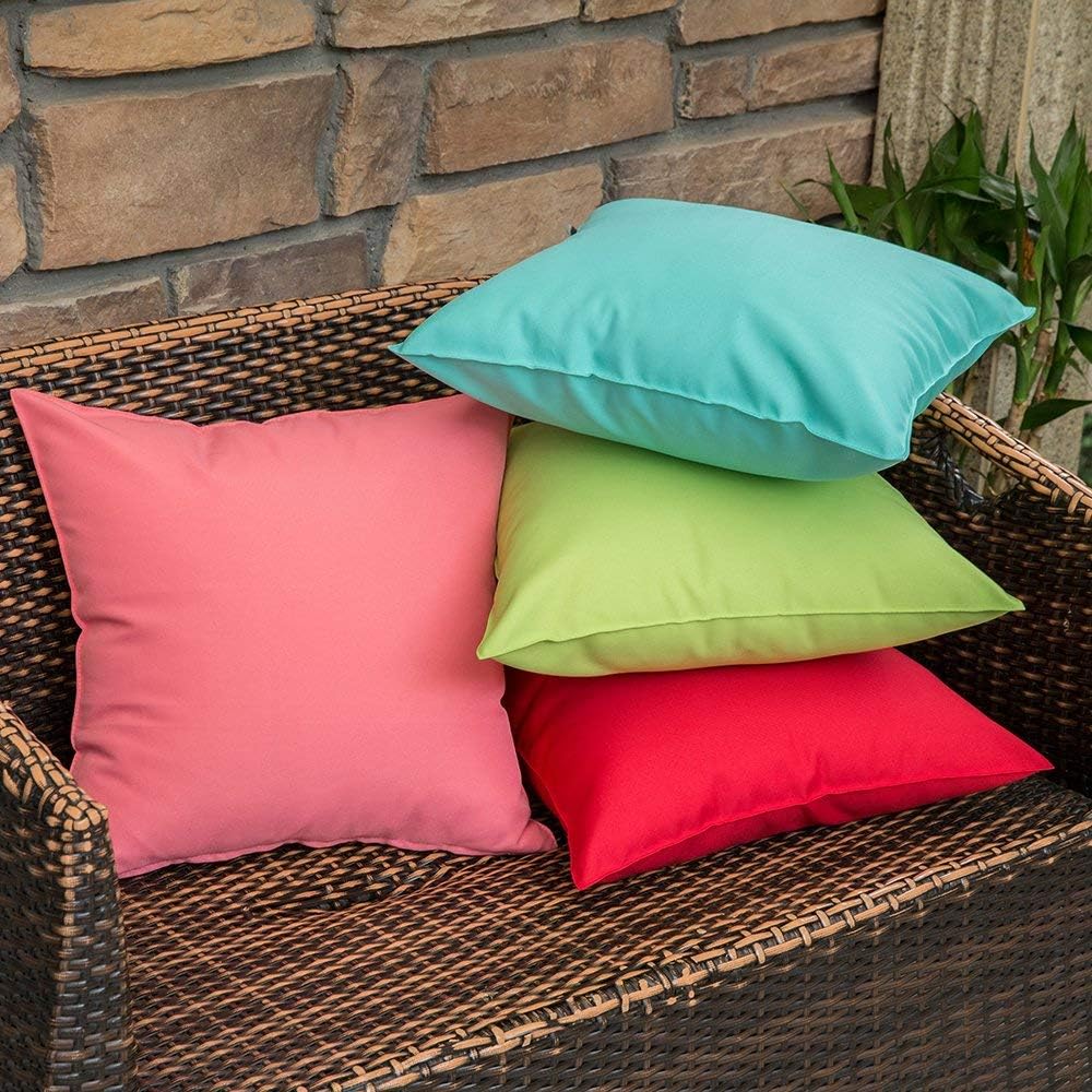 MIULEE Pack of 2 Decorative Outdoor Waterproof Pillow Covers Square Garden Cushion Sham Throw Pillowcase Summer Shell for Patio Tent…