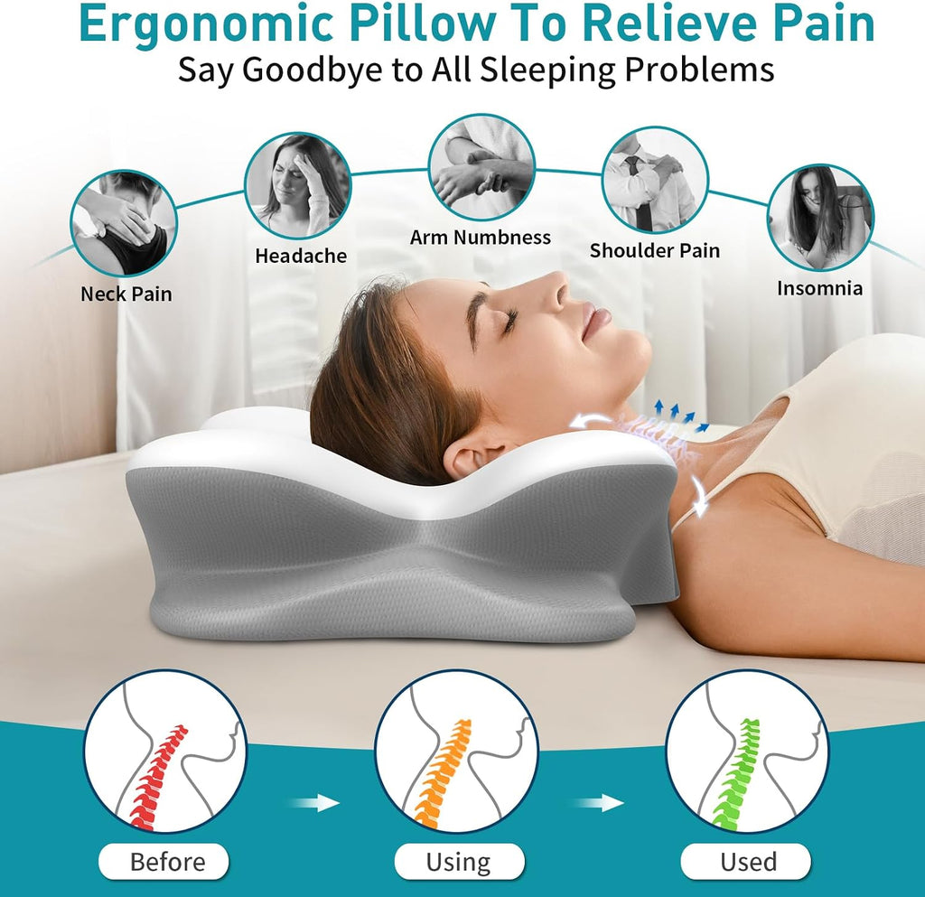Besyodo Besyodo Cervical Pillow for Neck - Ergonomic Neck Pillow for Sleeping, Contour Memory Foam Pillows Side Sleeper Pillow for N…