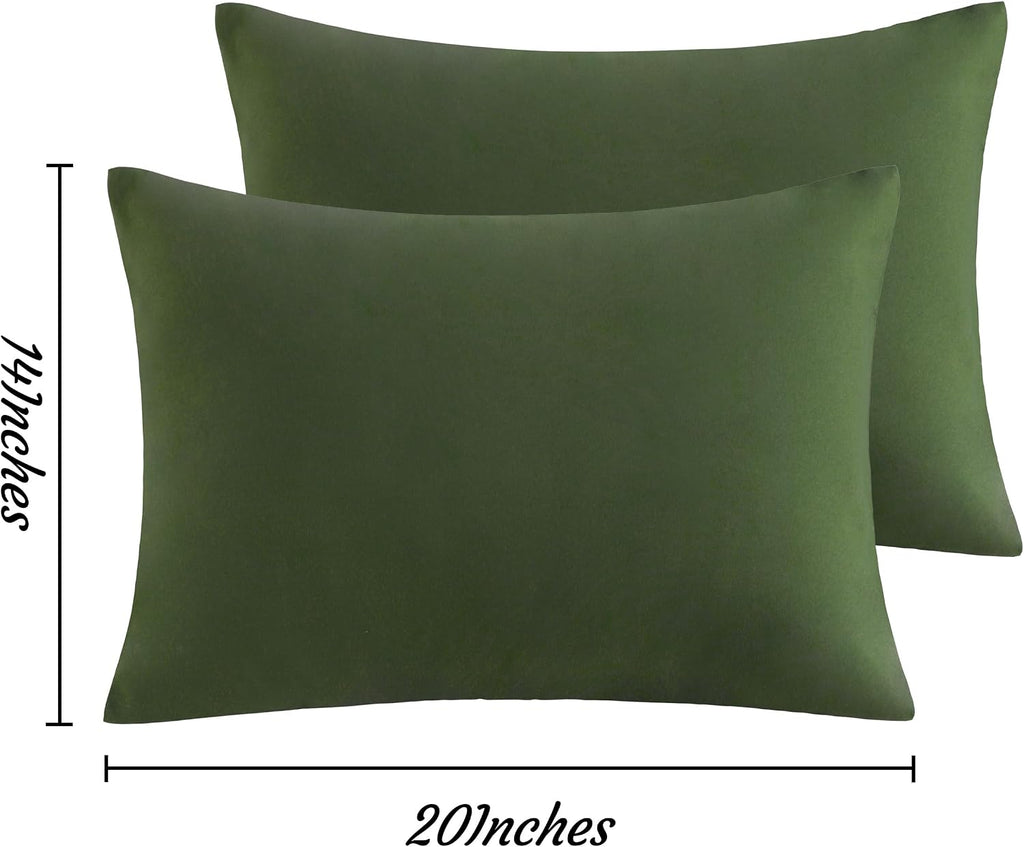 Ntbay Toddler Pillow Cases Set of 2, 2 Pack Brushed Microfiber 14x20 Pillow Cases, Soft, Wrinkle, Fade, Stain Resistant Olive Green Pillow…