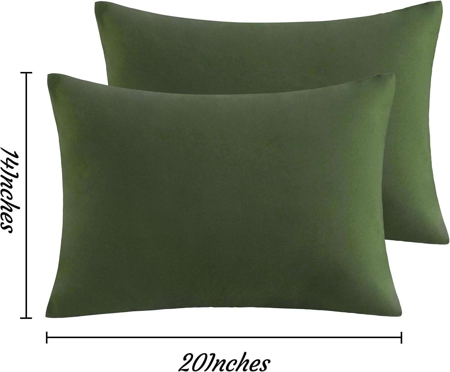 Ntbay Toddler Pillow Cases Set of 2, 2 Pack Brushed Microfiber 14x20 Pillow Cases, Soft, Wrinkle, Fade, Stain Resistant Olive Green Pillow…