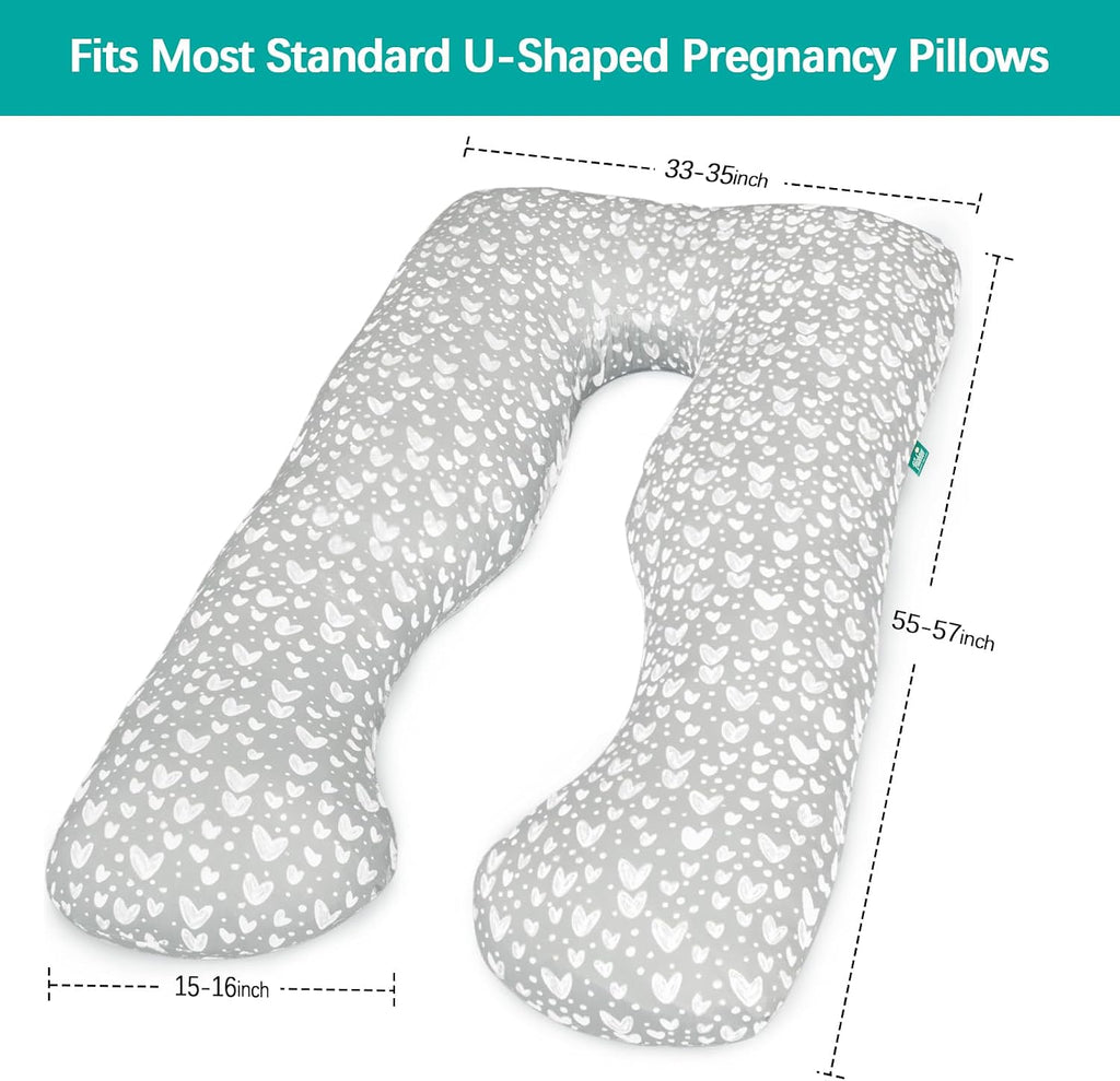Pregnancy Pillow Cover U-Shaped (ONLY Pillowcase), Super Soft Replacement Cover Fits Most 55/57 Inch Maternity Pillow, Full Body…