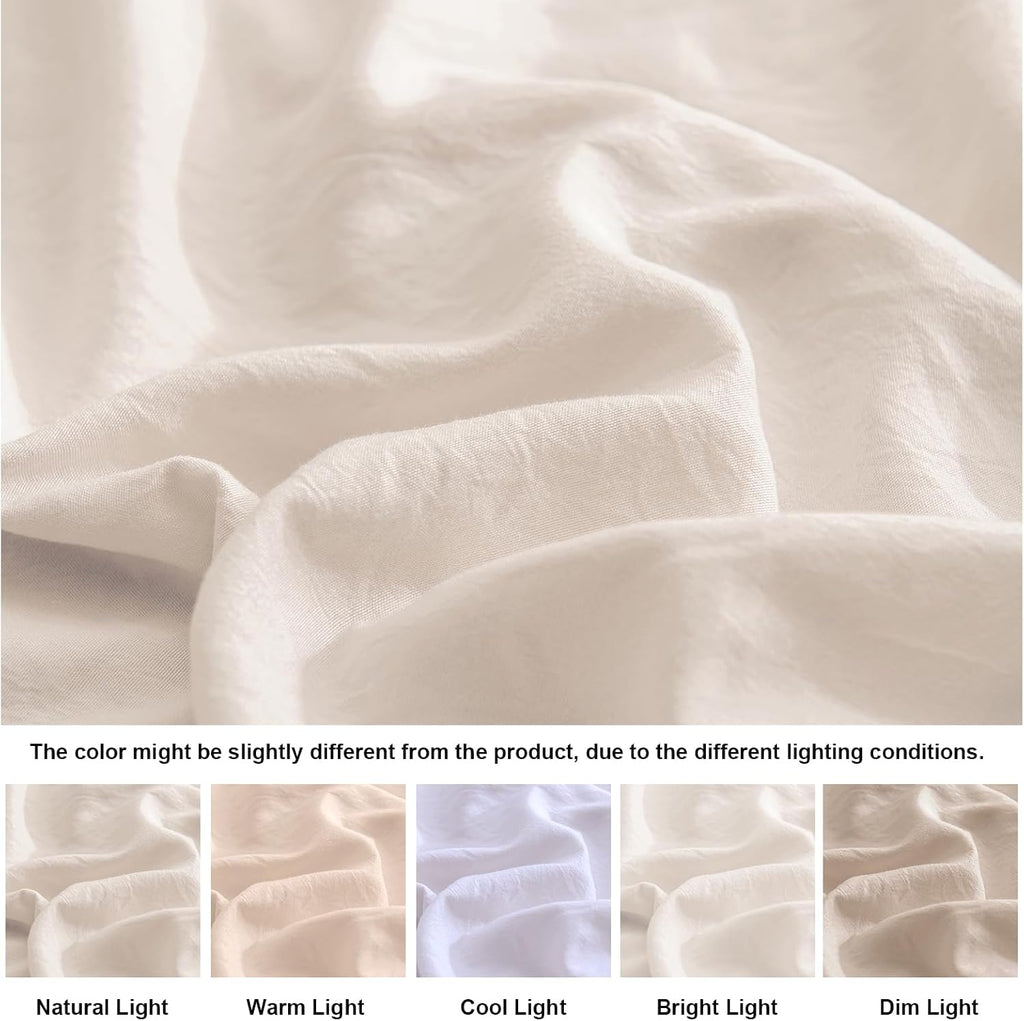 Moveover Move Over Beige Pillowcases King Size Pom Pom Pillowcases Cream Pillow Cases Set of 2 Soft Washed Microfiber Boho Pillow Covers Cu…