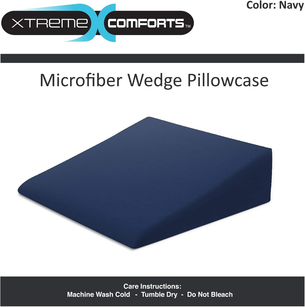 XtremeComforts Xtreme Comforts Wedge Pillow Cover - Allergy-Friendly & Easy to Clean Cover - Fits Our (27" x 25" x 7") Wedge Pillow – Navy…