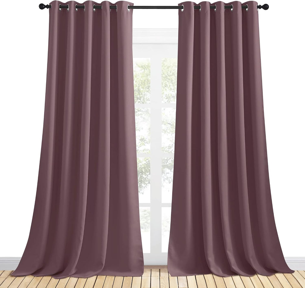 NICETOWN Blackout Draperies Curtains for Kids Room, Window Treatment Thermal Insulated Solid Grommet Blackout Drape Panels for Bedroom…