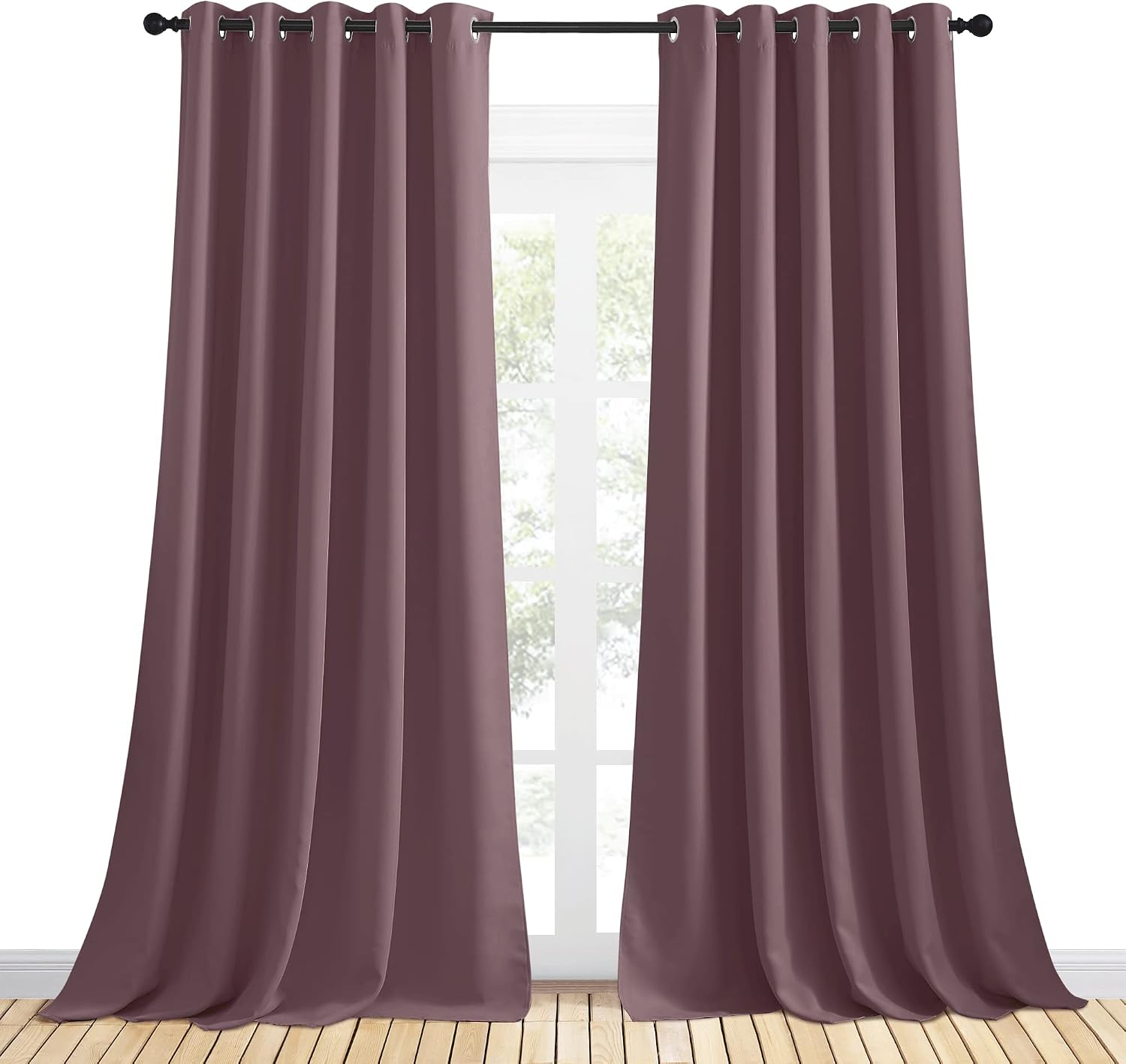 NICETOWN Blackout Draperies Curtains for Kids Room, Window Treatment Thermal Insulated Solid Grommet Blackout Drape Panels for Bedroom…