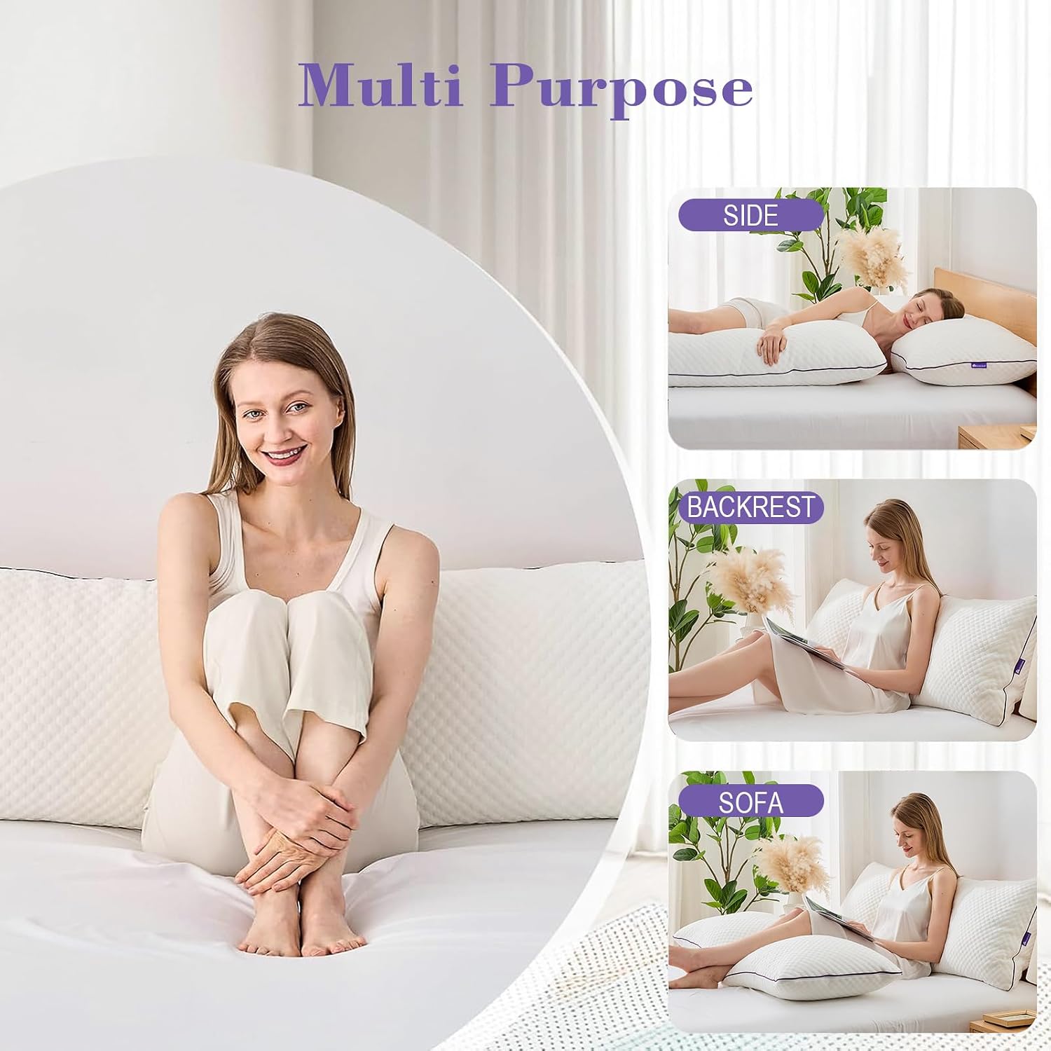 HOMELAB Adjustable Shredded Memory Foam Body Pillow, 20x54 Long Pillow for Back, Shoulder, Hip and Knee Support, Side Sleeper Body Pillow…