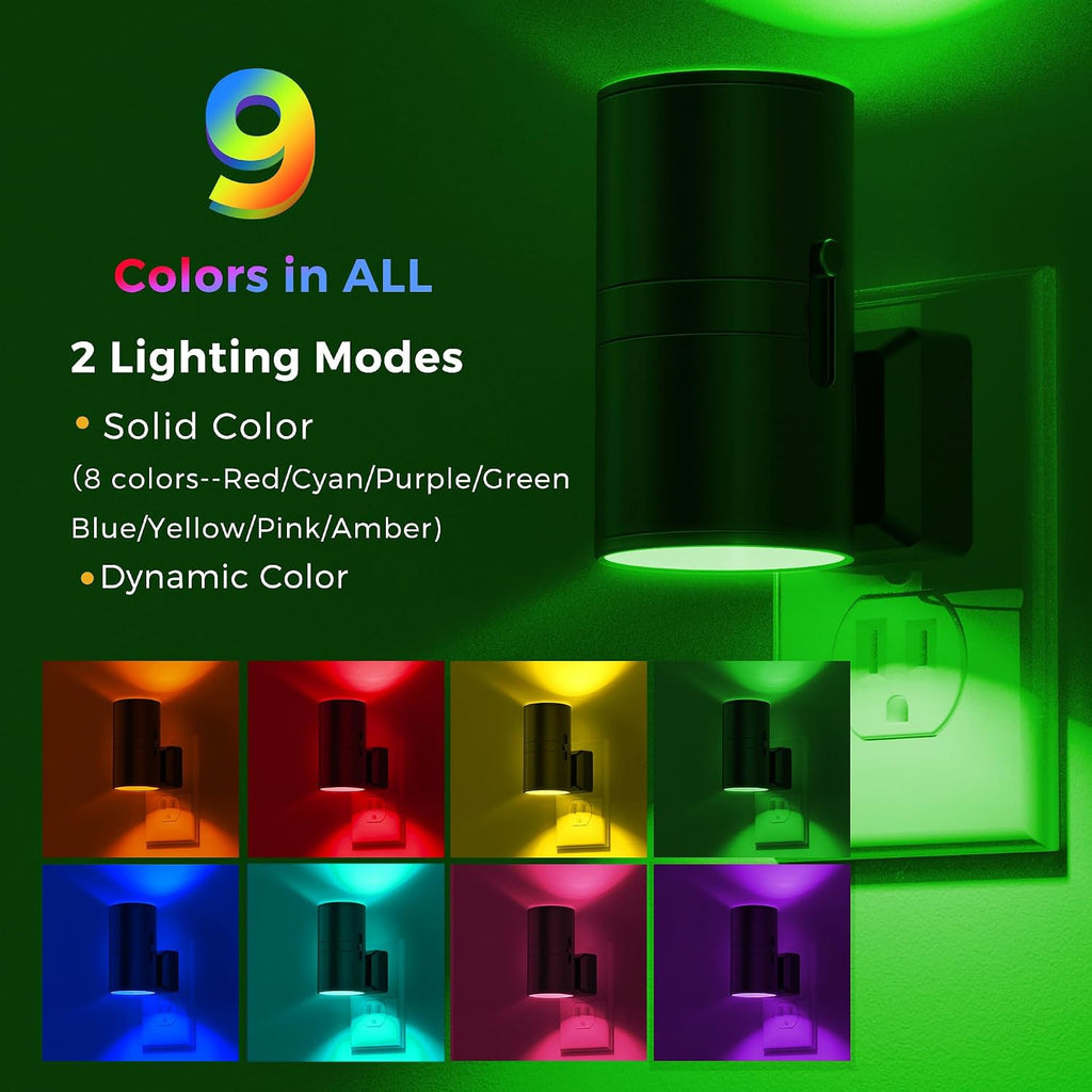 L LOHAS LED Night Light with Remote,[2Pack] Night Lights Plug into Wall, RGB Color Changing Nightlight with Light Sensor, Nightlights for…
