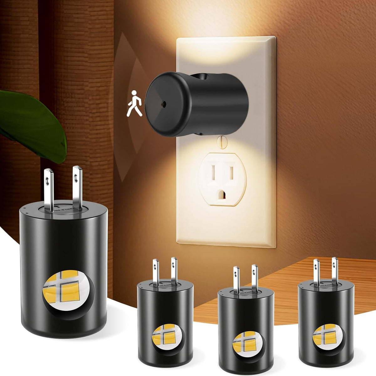 TSEXES LED Night Light, Motion Sensor Night Lights Plug into Wall with Dusk to Dawn Sensor, Auto On/Off, Motion Activated Night…