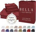Bella Coterie 6 Piece Luxury Bamboo Viscose Split Top King Size Sheet Set | 34" Split for Adjustable Beds | 100% Organically Grown|…