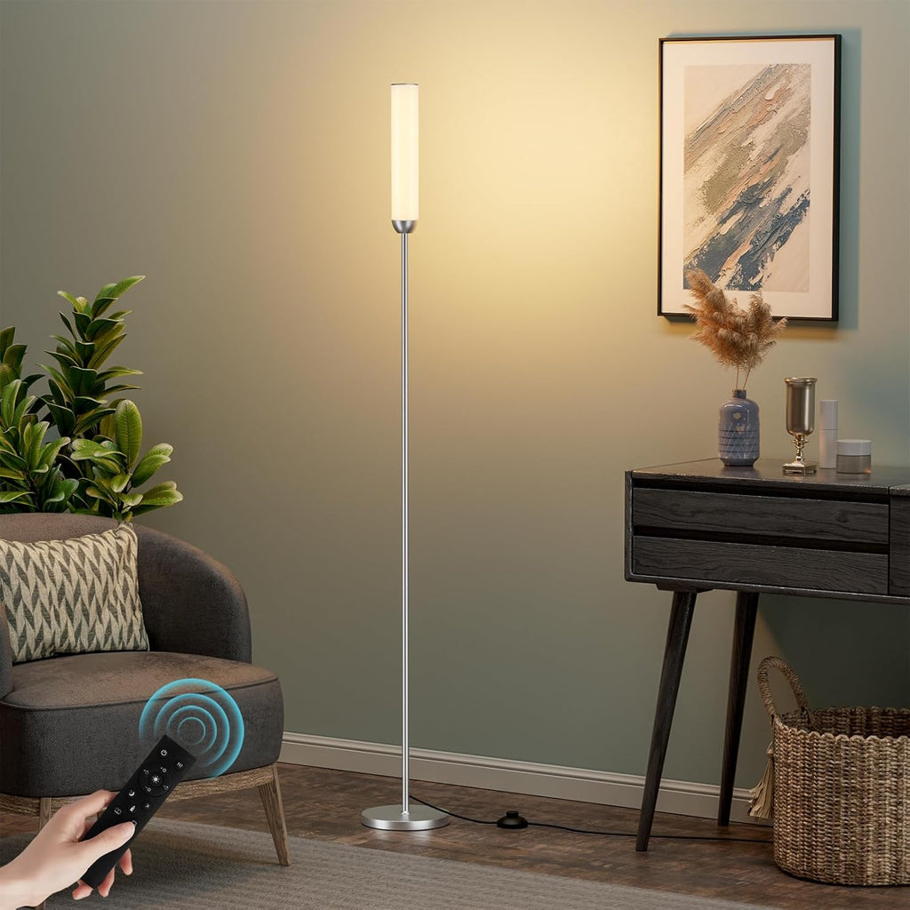 Ambimall LED Floor Lamp with Remote Control, 65" Standing lamp with Stepless Adjustable 3000K-6500K Colors & 30-100% Brightness, Foot…