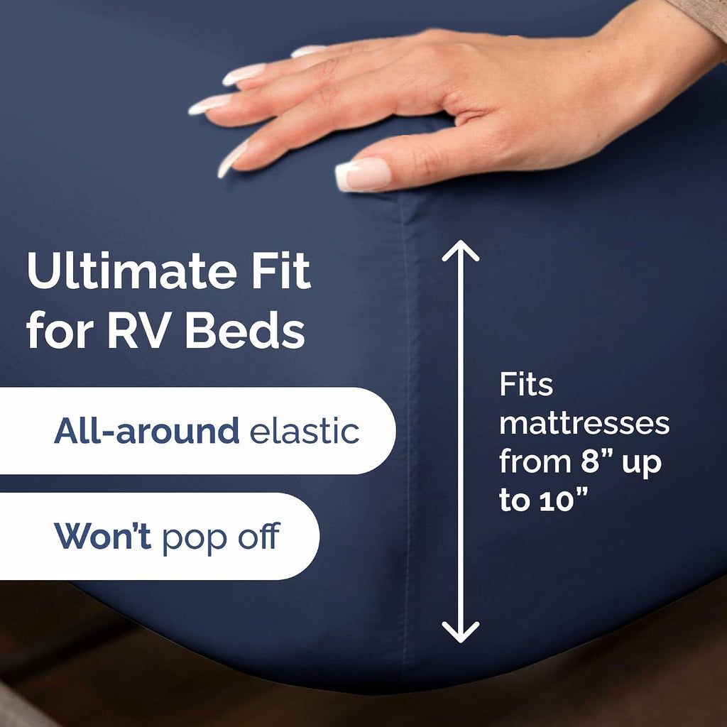 Short Queen Size 4 Piece Sheet Set - RV Short Queen, Soft, Breathable & Cooling Bed Sheets Set with Deep Pockets - Hotel Luxury Bedding…