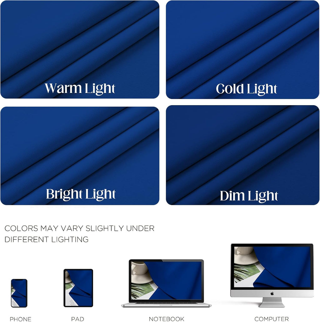 CUCRAF Custom Royal Blue Blackout Curtains 1 Panel Set, Thermal Insulated Grommet Room Darkening Curtain for Living Room Bedroom, Light…