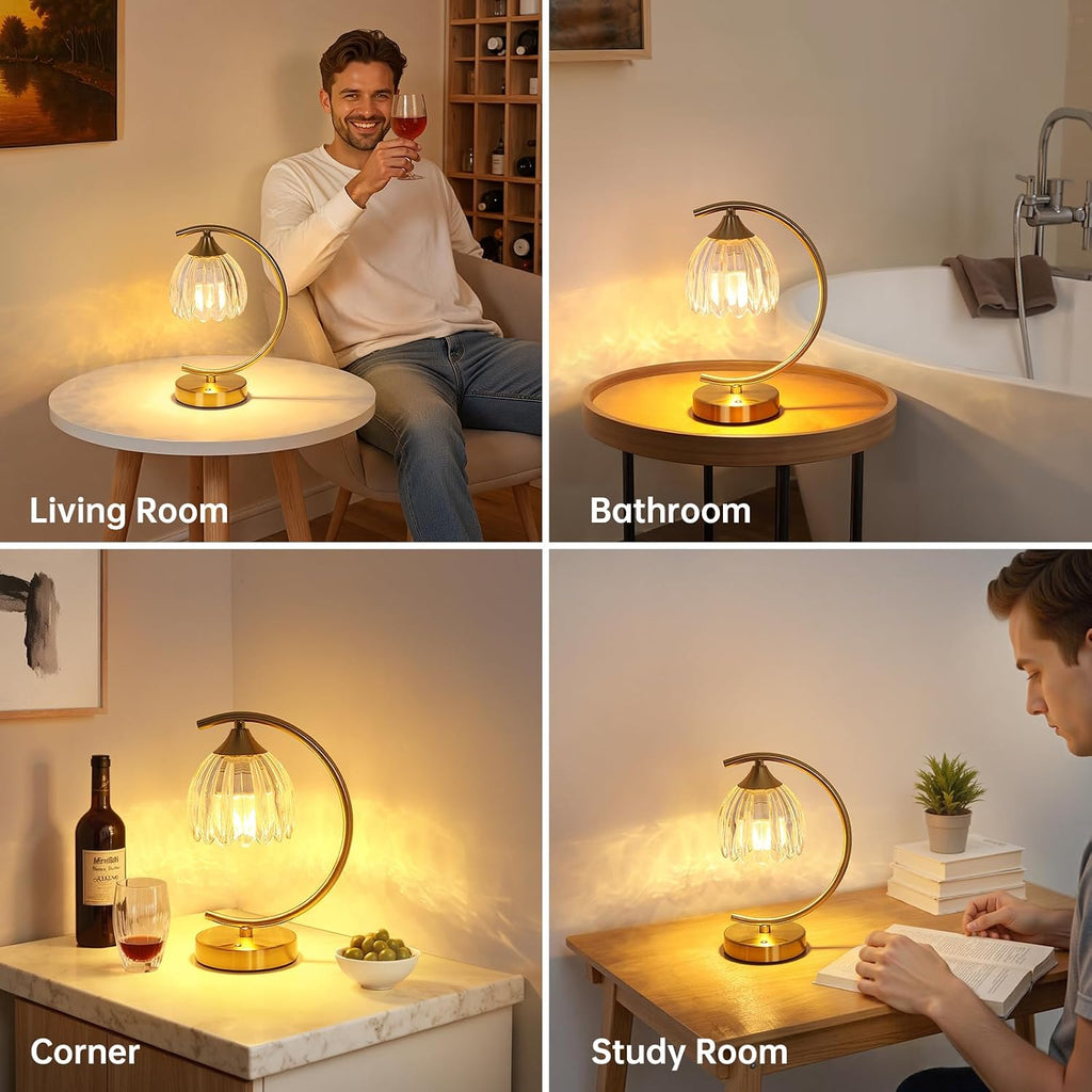 Shenmoyl Tulip Table Lamp, 5200mAh Cordless Touch Control Table Lamp with 3 Color Temps & Stepless Dimming, Rechargeable Battery Table…