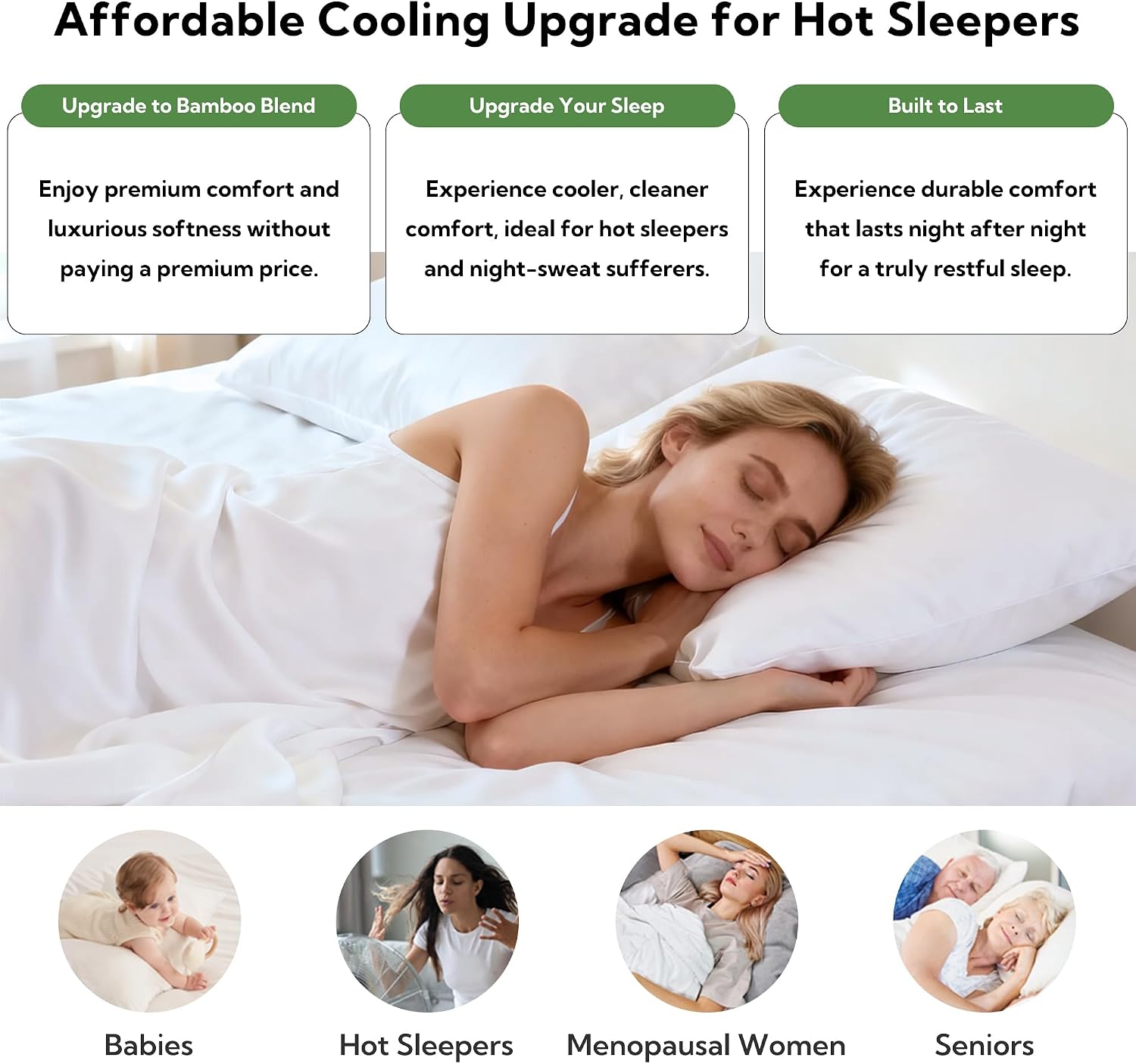 MR&HM King Pillow Cases Set of 2, Cooling Pillow Case for Hot Sleepers 20"x36", Breathable & Moisture Wicking, Soft Envelope Pillowcas…