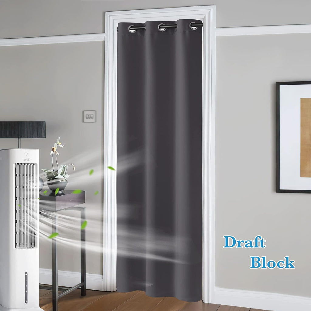 Rybhome RYB HOME Blackout Curtains Thermal Insulating Privacy Temporary Door Curtains for Bedroom Closet Doorway Accordion Door Interior Li…