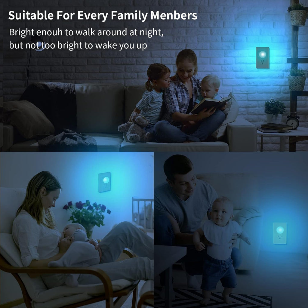 Plug in Night Light 12 Pack, Mni Night Lights with 4-Color Changing, Dusk to Dawn, 3 Brightness Levels, Ideal Dimmable Nightlight for…