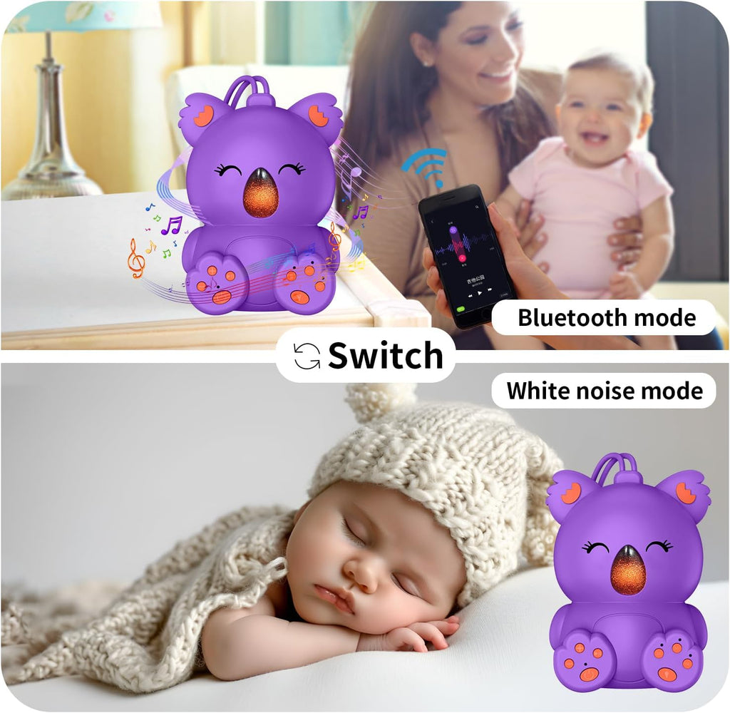 White Noise Machine with Bluetooth Speaker | Portable Baby Sound Machine Non-Looping Music Aid with Timer for Sleep, Nursery, Travel…