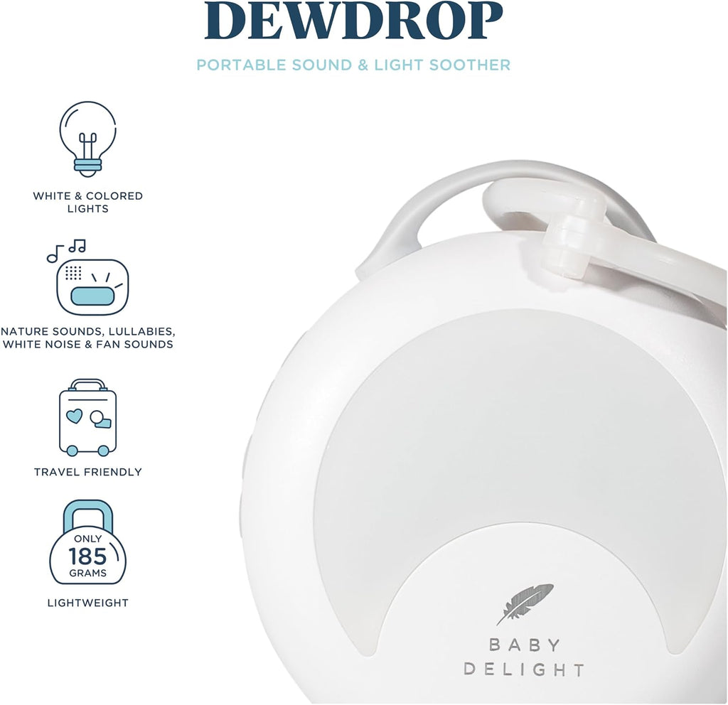 BabyDelight Baby Delight Dewdrop White Noise Sound Machine | Portable Travel Nightlight | 30 Sleep Sounds | Lullabies, Nature Sounds, White…