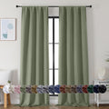 Simplebrand Ava Sage Green Blackout Curtains for Bedroom 90 Inches Long 2 Panels Set, Solid Privacy Energy Saving Living Room Window Treatm…