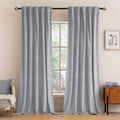 Miulee Greyish White Velvet Curtains 90 inches 2 Panels - Luxury Blackout Curtains for Bedroom Living Room Thermal Insulated Super Soft Win…