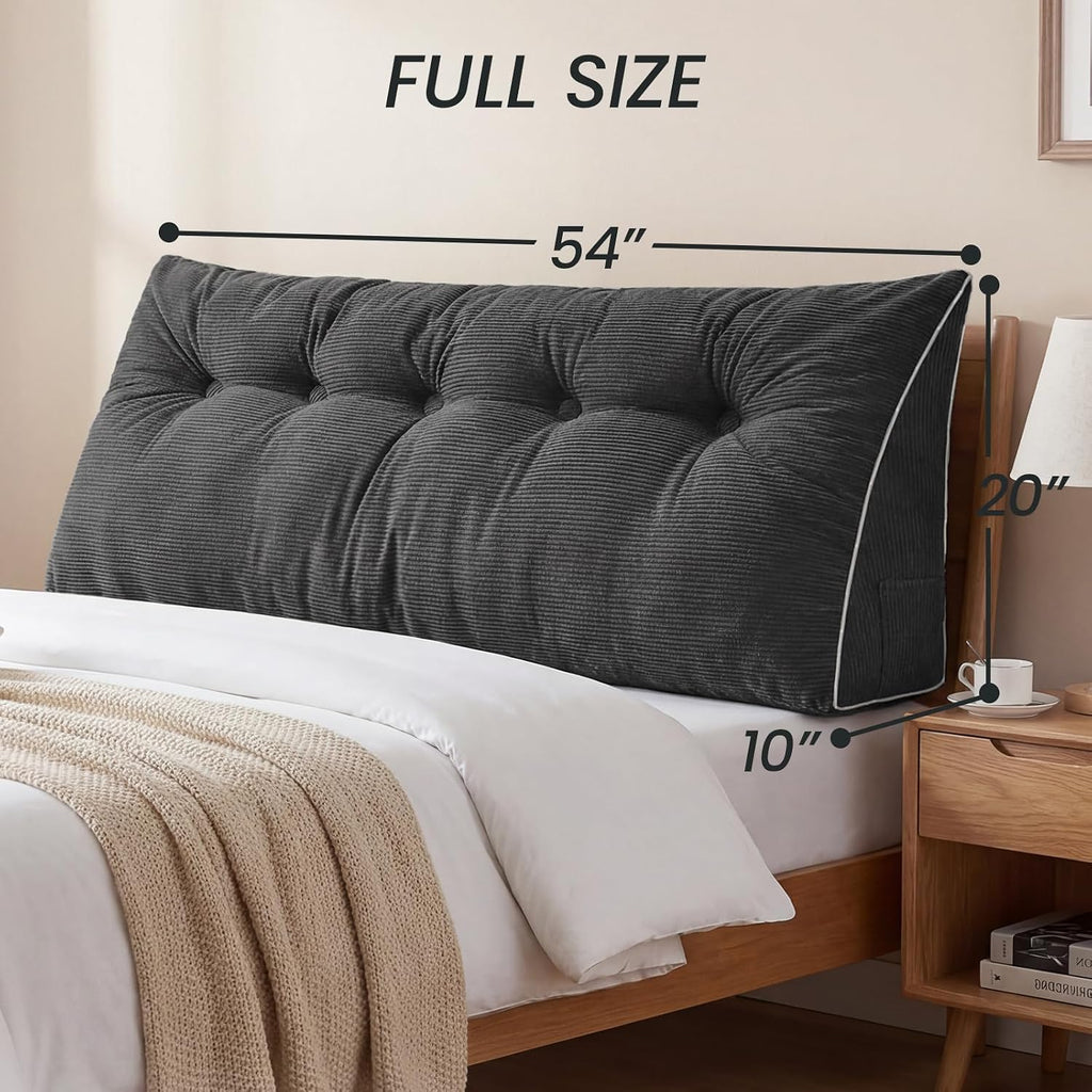 Sasttie Headboard Pillow Full, Wedge Pillow Headboard for Sitting Up in Bed, Back-Rest Support Triangular Cushion for Reading - Features Re…