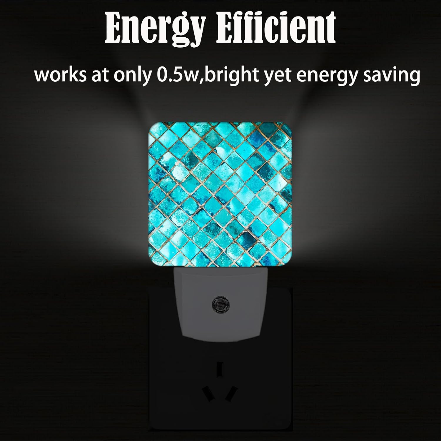 Turquoise Blue Night Light, Plug Into Wall Decor for Stairway, Hallway, Kitchen, Dusk to Dawn Sensor Nightlights for Boys/Girls/Women/Men…