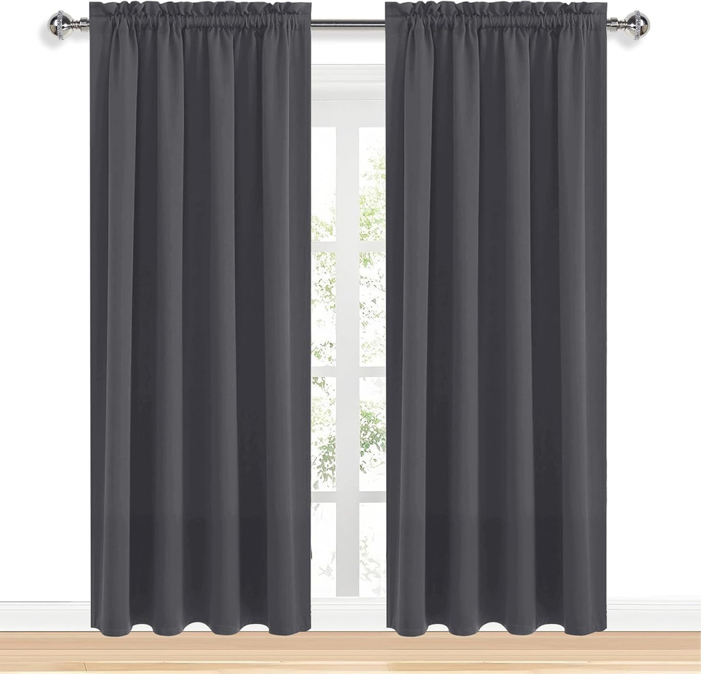 Dwcn Blackout Curtains for Living Room 95 Inch Length 2 Panels Set, Solid Thermal Insulated Energy Saving Rod Pocket Window Treatment Curta…
