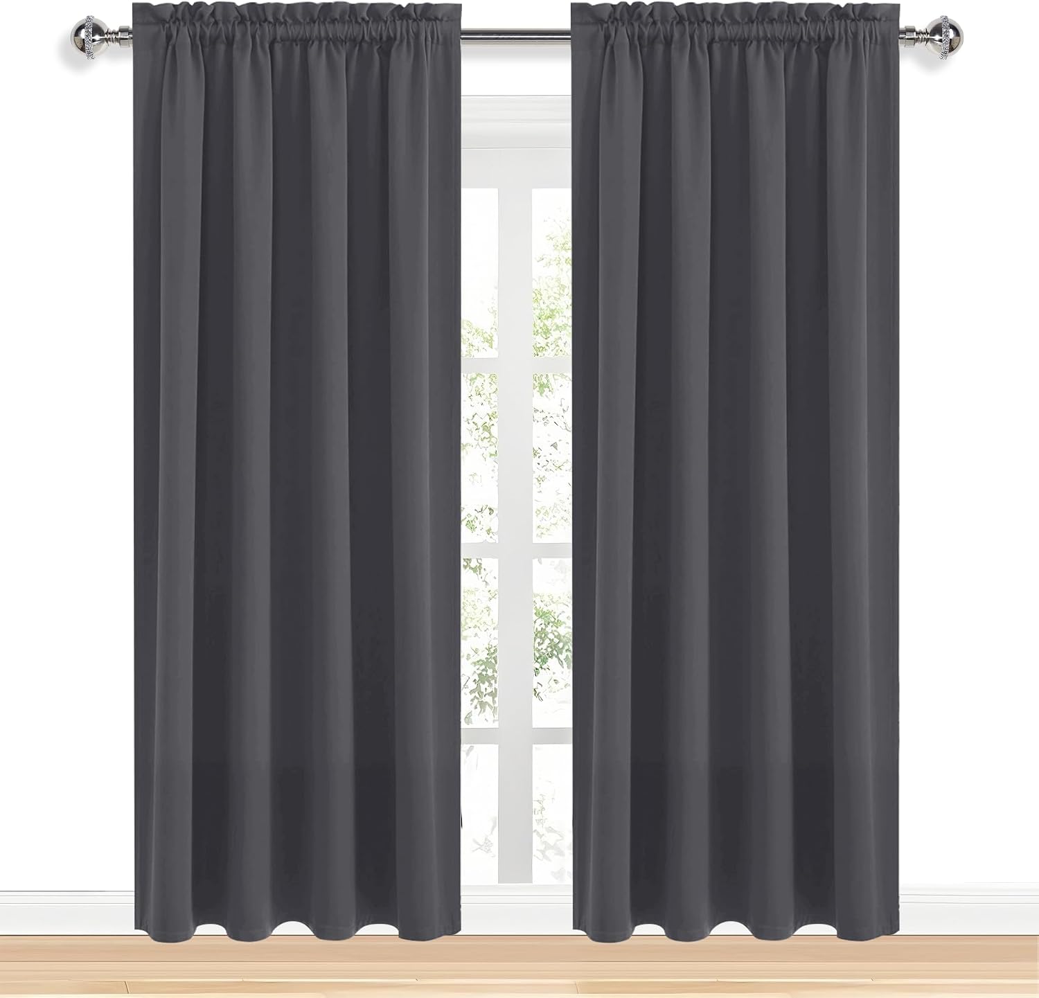 Dwcn Blackout Curtains for Living Room 95 Inch Length 2 Panels Set, Solid Thermal Insulated Energy Saving Rod Pocket Window Treatment Curta…