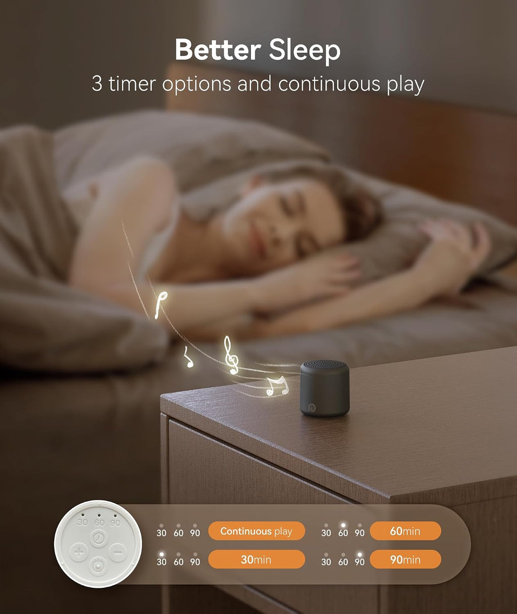 Dreamegg Travel Sound Machine - Portable Sound Machine for Baby Adults, Travel Sound Machine for Sleep, 16 Nature Sound, Timer, White…