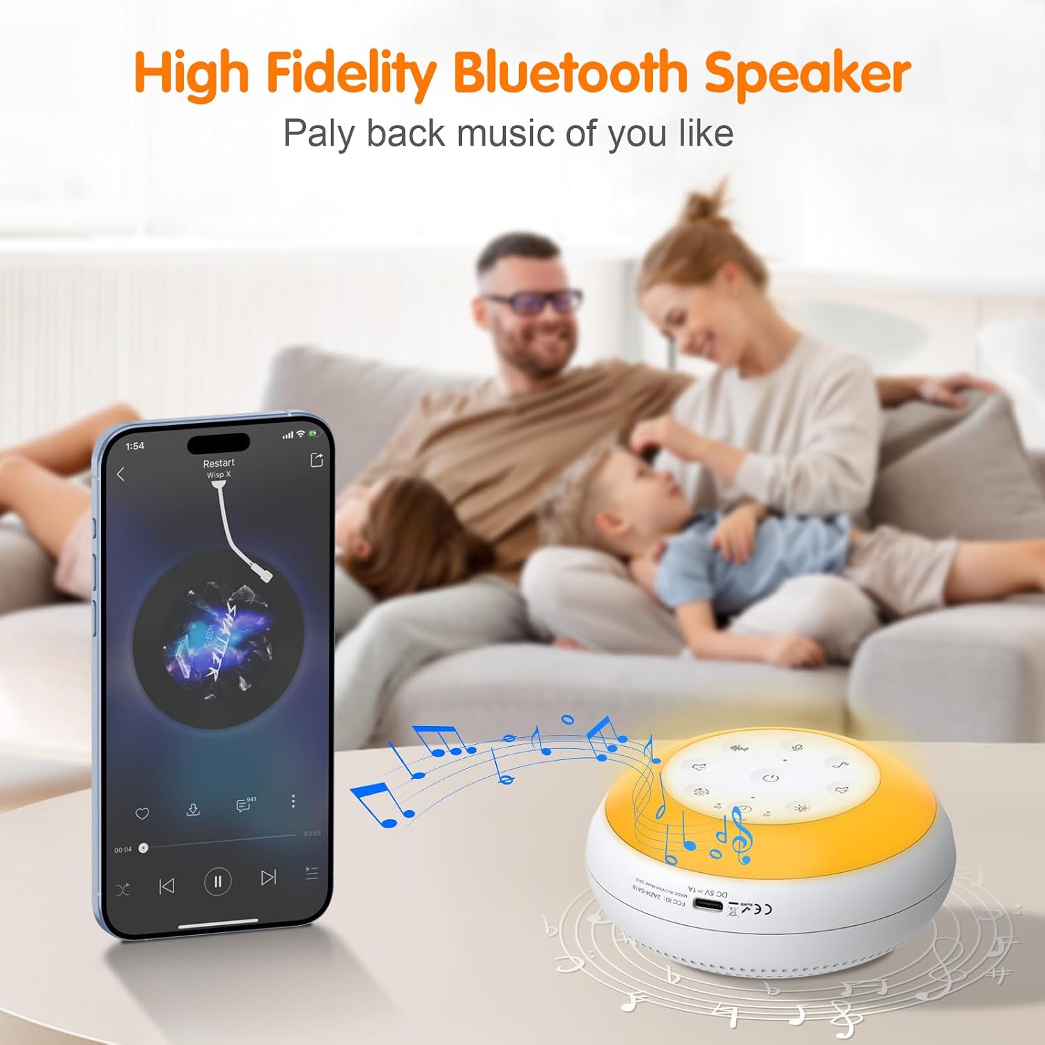 Xyngu Portable White Noise Sound Machine for Baby, Kids, Adults Sleep - 24 Soothing Natural Sounds, 7 Color Night Light, Portable Wireless…