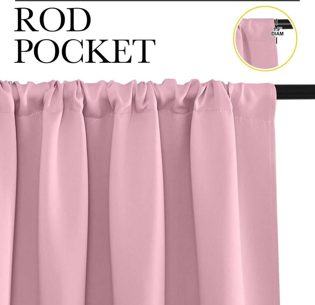 NICETOWN 2 Panels Blackout Curtains, Rod Pocket Thermal Insulated Curtains for Bedroom, Room Darkning Shading Blinds Modern Home…