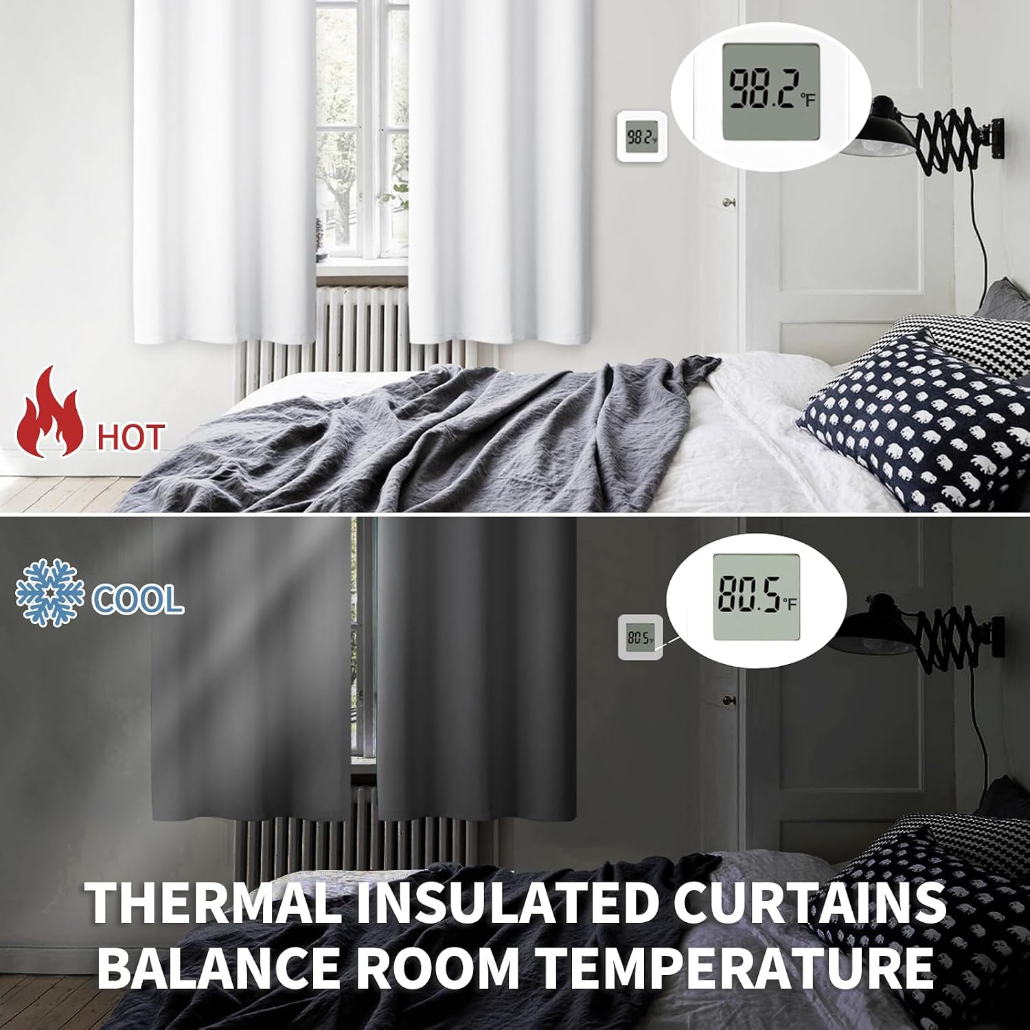 BGment Room Darkening Curtains 95 Inches Long - Grommet Thermal Insulated Drapes Window Treatment Curtains for Bedroom, 2 Panels, 52 x 95 I…