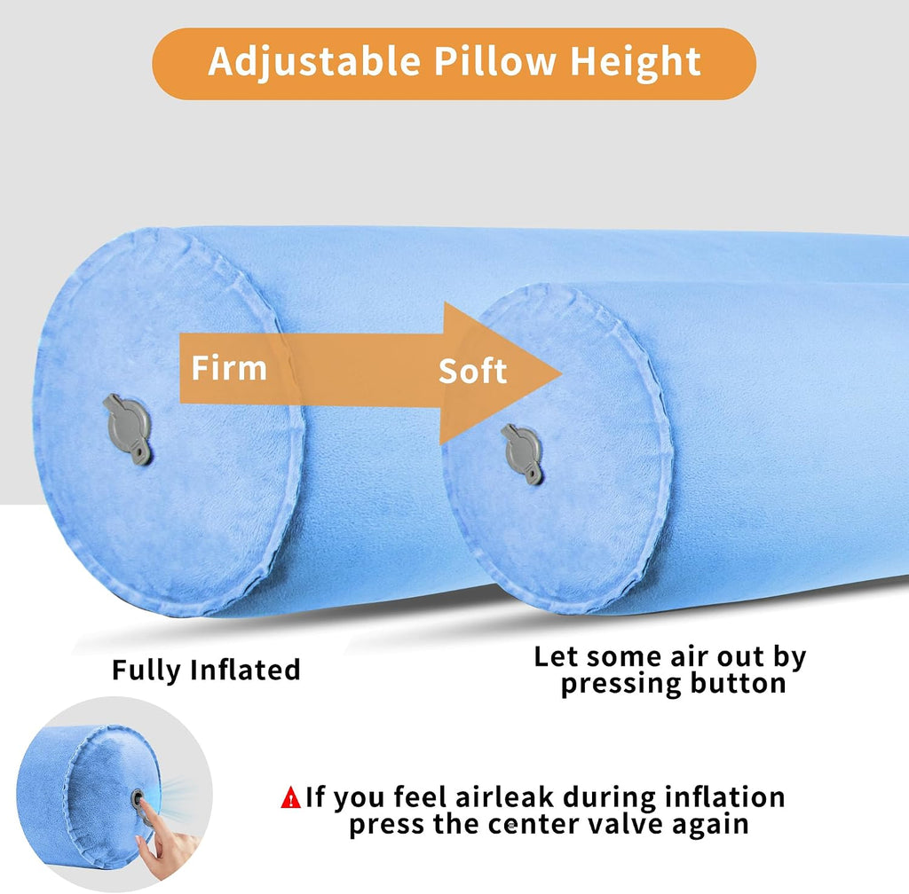 Eulant 2 Pack Inflatable Body Pillow for Adults, Inflatable Travel Body Pillow for Sleep,47inch Long Hug Pillow Bolster Pillow for Sleeping,…