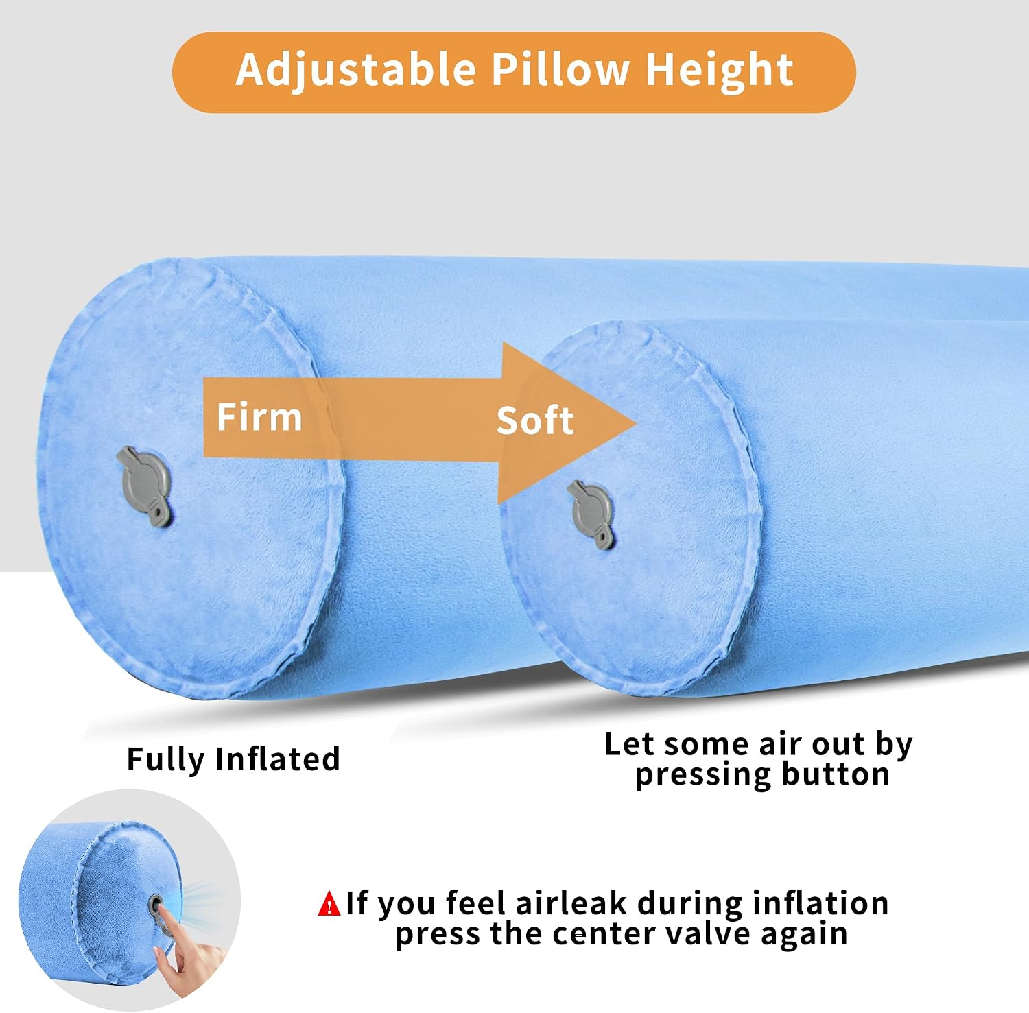 Eulant 2 Pack Inflatable Body Pillow for Adults, Inflatable Travel Body Pillow for Sleep,47inch Long Hug Pillow Bolster Pillow for Sleeping,…