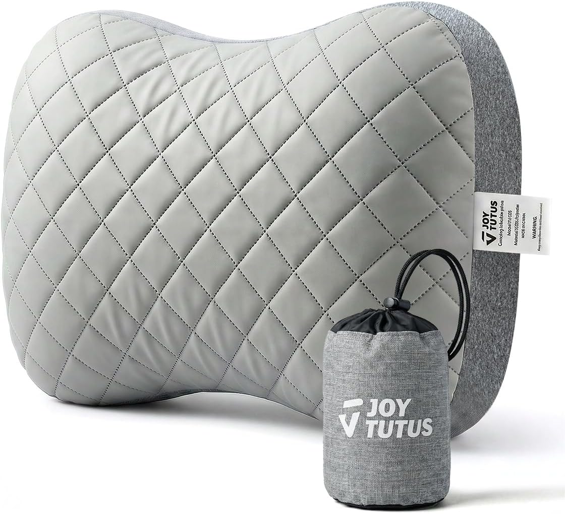 JOYTUTUS Inflatable Camping Pillow with Washable Removable Pillow Cover, Portable Ultralight Air Pillow for Travel, Backpacking, Hiking…