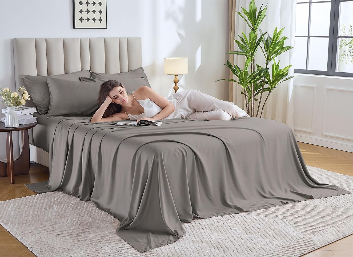 PureBamboo Pure Bamboo Twin XL Sheets, Genuine 100% Organic Viscose Derived from Bamboo Bed Sheet Set, Luxuriously Soft & Cooling, Double S…