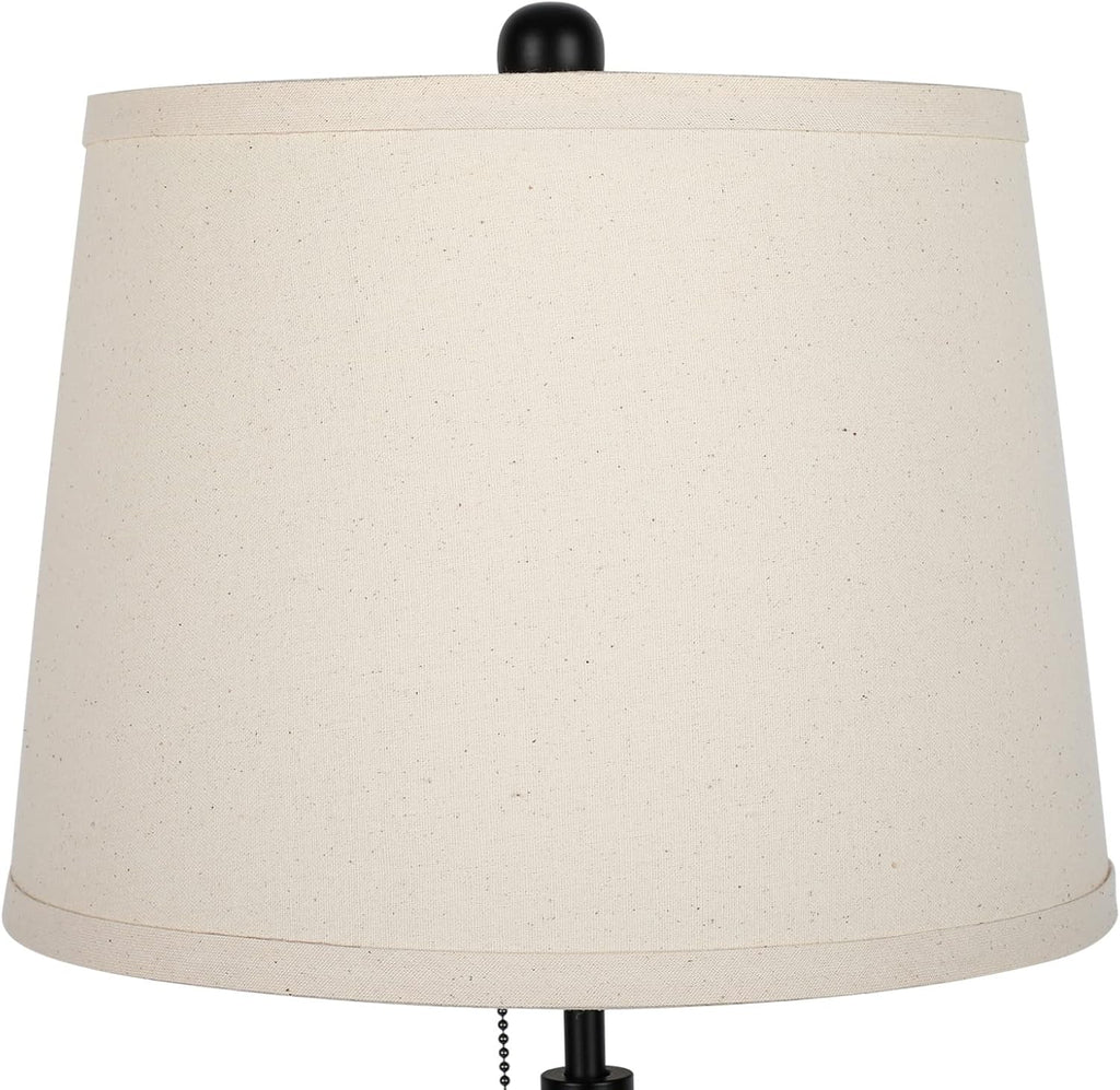 Bedside Table Lamps Set of 2: Tall Black Table Lamps for Living Room End Table | Height Adjustable 3-Way Dimmable Nightstand Lamp with…