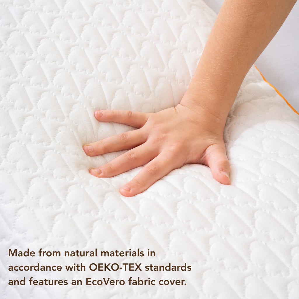Kids Memory Foam Pillow for Sleeping, Breathable and Soft Pillows for Toddler, Boy, Girl, Small, 26x13x2.36 inches, White