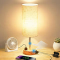 Fitfull Table Lamp for Nightstand, High-Sensitivity Touch, 3-Level Dimmable Bedside Lamp with AC Outlet | USB | and USB-C, Ideal Nig…