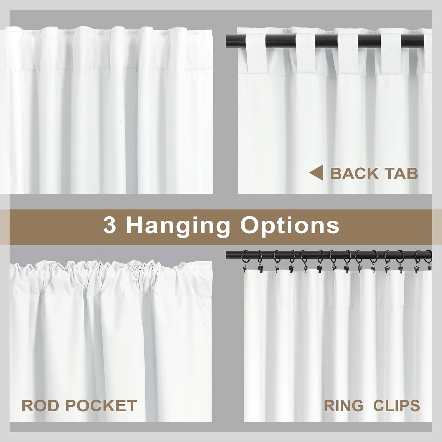 Dancurton White Living Room Darkening Curtains 72 Inches Long 6 ft Length 2 Panel Cute Black Out Linen Window Drape for Nursery Bedroom Opa…