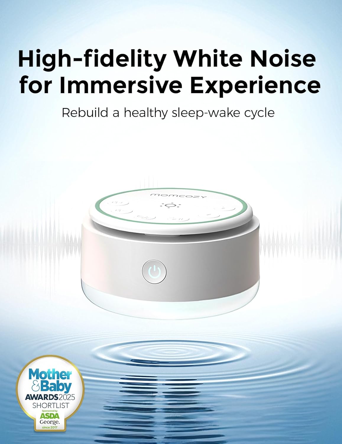 Momcozy Sound Machine for Baby | Portable White Noise Sound Machine for Sleep Rechargeable | 20 Sleep Sounds White Noise Machine with…