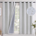 YoungsTex Linen Textured 100% Blackout Curtains for Bedroom 2 Panels, Short Thermal Insulated Drapes with Grommet Room Darkening for Living…
