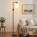 Upgraded】Dimmable Floor Lamp for Living Room with Frosted White Glass Shade, Modern Industrial Floor Lamp with 900LM Bulb Included…