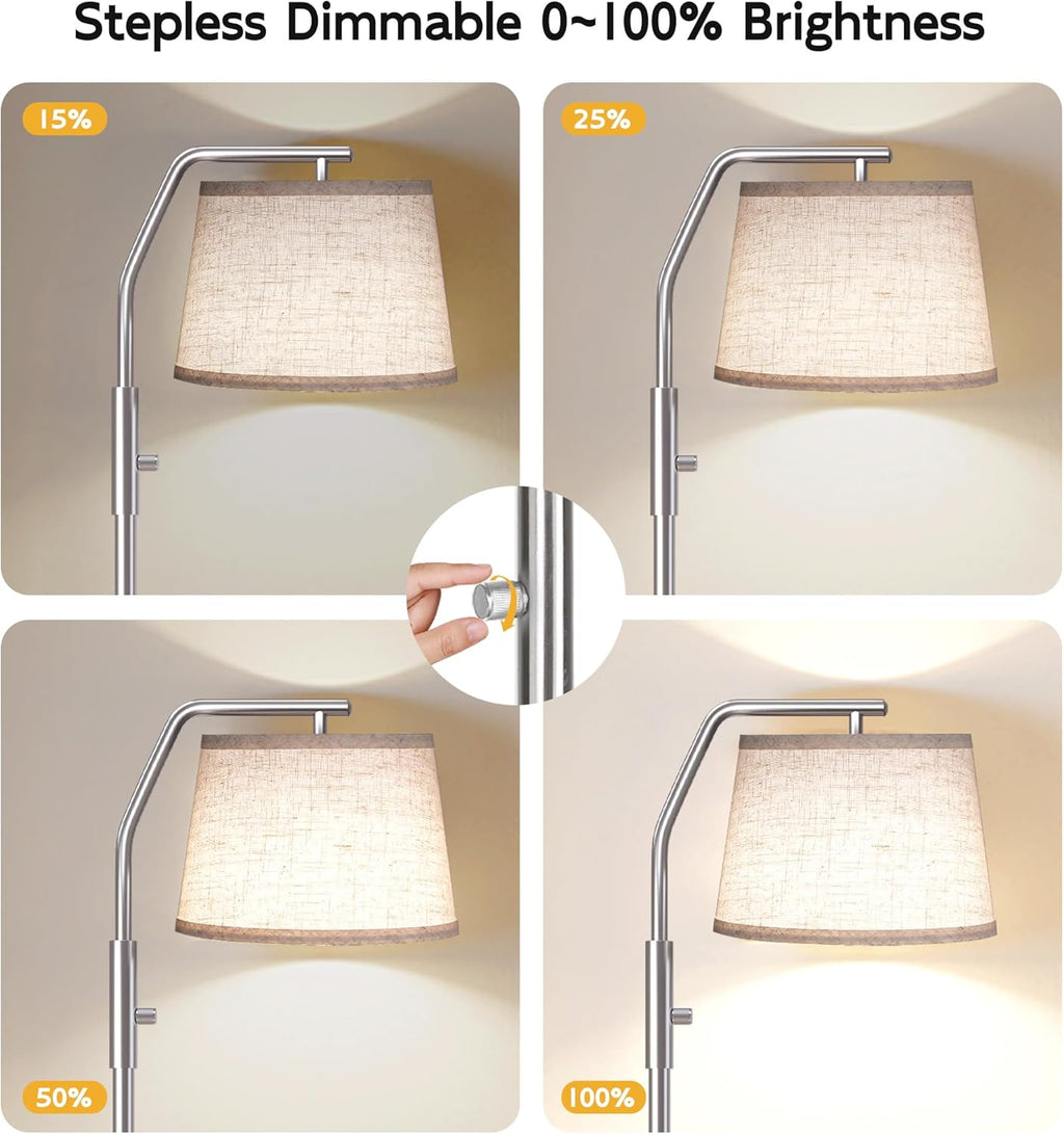 SUNMORY Floor Lamps for Living Room, 9W Bulb Included, Lamp for Bedroom with Adjust Head, Standing Lamp with Rotary Switch, 0-100%…